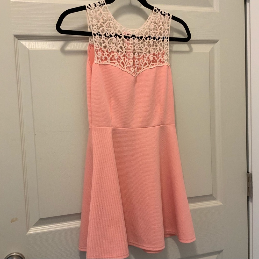 Embroidered Peach Dress